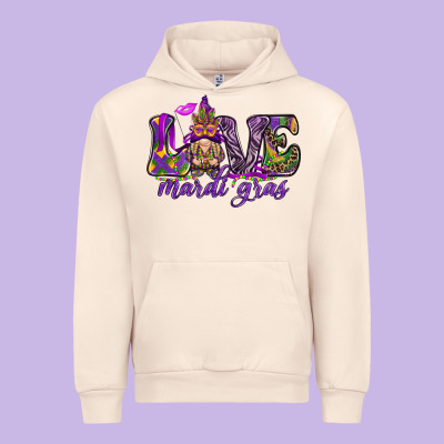 Love Mardi Gras With Gnome Urban Hoodie Designed By Howdyjamesfarm