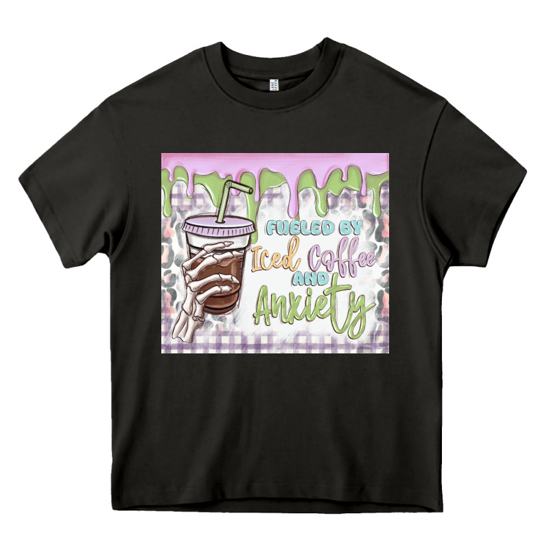 Fueled By Iced Coffee And Anxiety Heavy Core Tee by MaliasSmallBusiness | Teevron