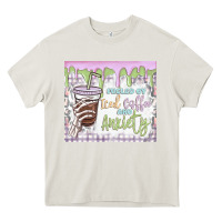 Cream fueled by iced coffee and anxiety Heavy Core Tee - MaliasSmallBusiness