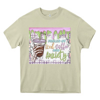 Mossy fueled by iced coffee and anxiety Heavy Core Tee - MaliasSmallBusiness