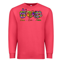 Cardinal Peace Love Autism Premium Sweatshirt - BundleAndBundleShop