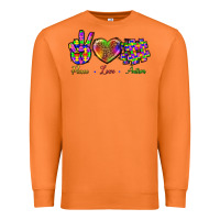 Carrot Peace Love Autism Premium Sweatshirt - BundleAndBundleShop