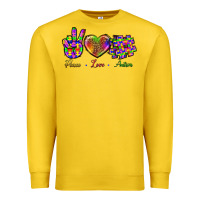 Lemon Peace Love Autism Premium Sweatshirt - BundleAndBundleShop