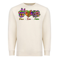 Sandshell Peace Love Autism Premium Sweatshirt - BundleAndBundleShop