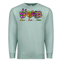 Seafoam Peace Love Autism Premium Sweatshirt - BundleAndBundleShop