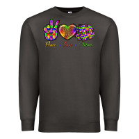 Smoke Peace Love Autism Premium Sweatshirt - BundleAndBundleShop