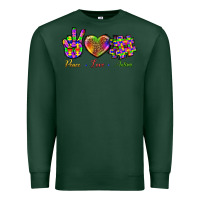 Sports Green Peace Love Autism Premium Sweatshirt - BundleAndBundleShop