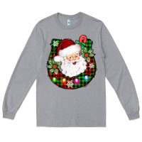 Heather Grey horseshoe santa Long Sleeve Tee - AdoDesignShop