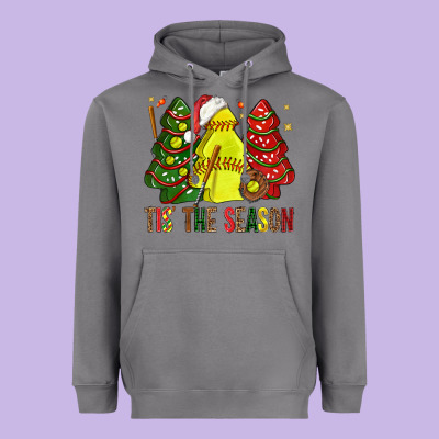Tis' The Season Softball Christmas Cakes Bbs Heavyweight Hoodie Designed By Bundleandbundleshop