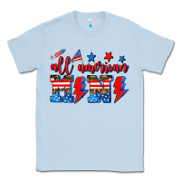 Dusty Blue all american mimi Classic Tee - AdoDesignShop