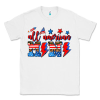 White all american mimi Classic Tee - AdoDesignShop