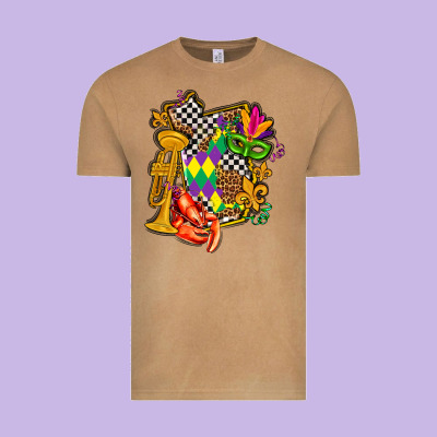 Mississippi Map Mardi Gras Vintage Tee Designed By Adodesignshop