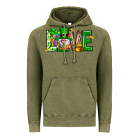 Vintage Olive Love st. patricks day Vintage Hoodie - Neo Western