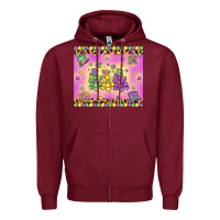 Burgundy mardi gras bead dogs Zipper Hoodie - MaliasSmallBusiness