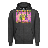 Charcoal Heather mardi gras bead dogs Zipper Hoodie - MaliasSmallBusiness