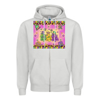 Dove Grey mardi gras bead dogs Zipper Hoodie - MaliasSmallBusiness