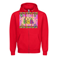 Red mardi gras bead dogs Zipper Hoodie - MaliasSmallBusiness
