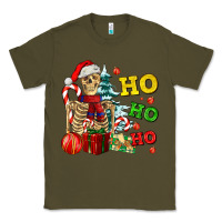 Army Green Christmas ho ho ho skeleton Classic Tee - AdoDesignShop