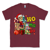 Burgundy Christmas ho ho ho skeleton Classic Tee - AdoDesignShop