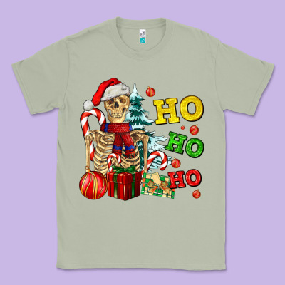 Christmas Ho Ho Ho Skeleton Classic Tee Designed By Adodesignshop