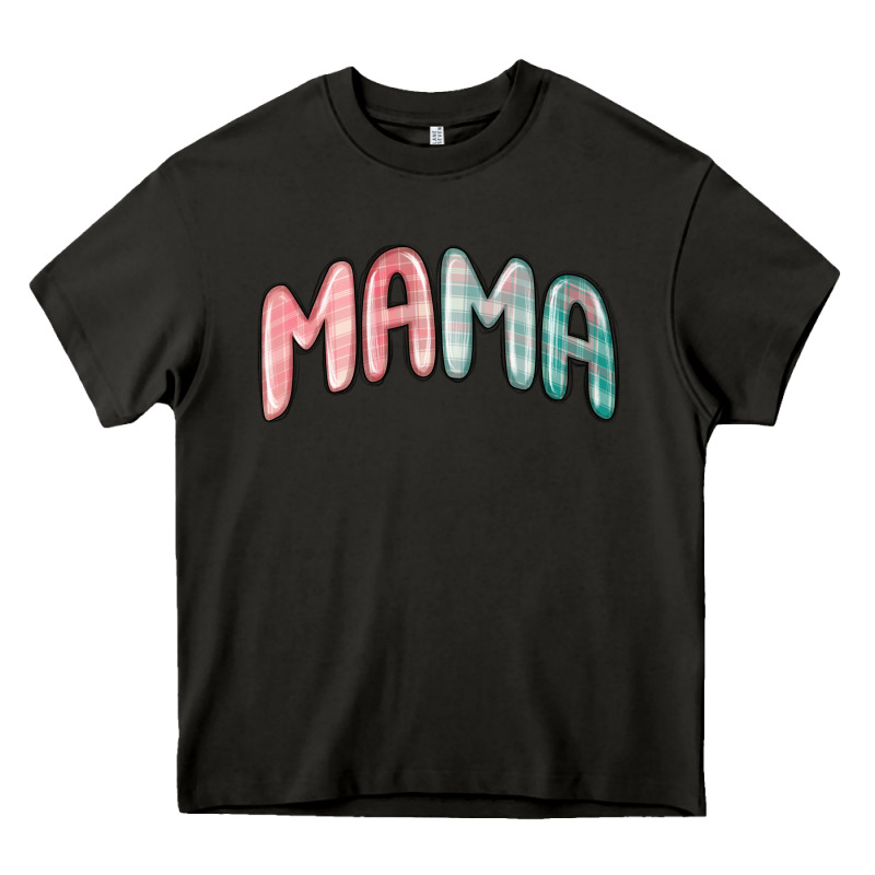 Mama Christmas Plaid Heavy Core Tee by MaliasSmallBusiness | Teevron