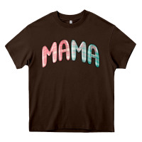 Chocolate Brown mama christmas plaid Heavy Core Tee - MaliasSmallBusiness