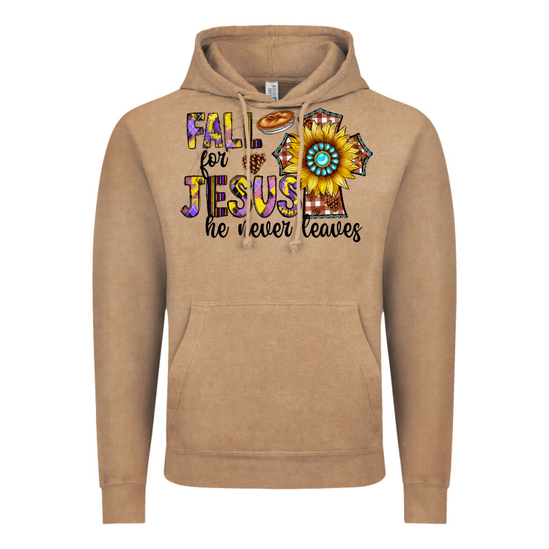 Fall For Jesus He Never Leaves Vintage Hoodie by CowhideDigitalArt | Teevron