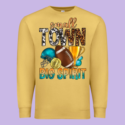 Small Town Big Spirit Premium Sweatshirt Designed By Bundleandbundleshop