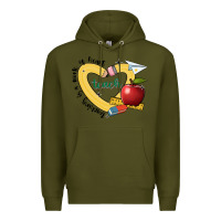 Army Green teaching is a work of heart Premium Hoodie - JahusDesignShop