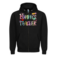 Black every bunnys favorite teacher Zipper Hoodie - MaliasSmallBusiness