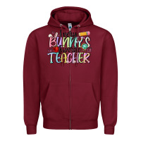 Burgundy every bunnys favorite teacher Zipper Hoodie - MaliasSmallBusiness
