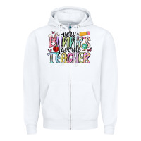 White every bunnys favorite teacher Zipper Hoodie - MaliasSmallBusiness