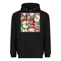 Black christmas santa claus and gift box seamless pattern bbs Heavyweight Hoodie - BundleAndBundleShop
