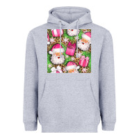 Heather Grey christmas santa claus and gift box seamless pattern bbs Heavyweight Hoodie - BundleAndBundleShop