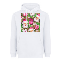 White christmas santa claus and gift box seamless pattern bbs Heavyweight Hoodie - BundleAndBundleShop