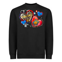 Black western leopard  police   hearts Heavyweight Sweatshirt - AdoDesignShop
