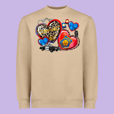 Western Leopard  Police   Hearts Heavyweight Sweatshirt Designed By Adodesignshop