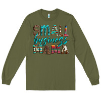 Army Green small business mama leopard turquoise aztec serape cowhide Long Sleeve Tee - Artiststas