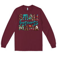 Burgundy small business mama leopard turquoise aztec serape cowhide Long Sleeve Tee - Artiststas