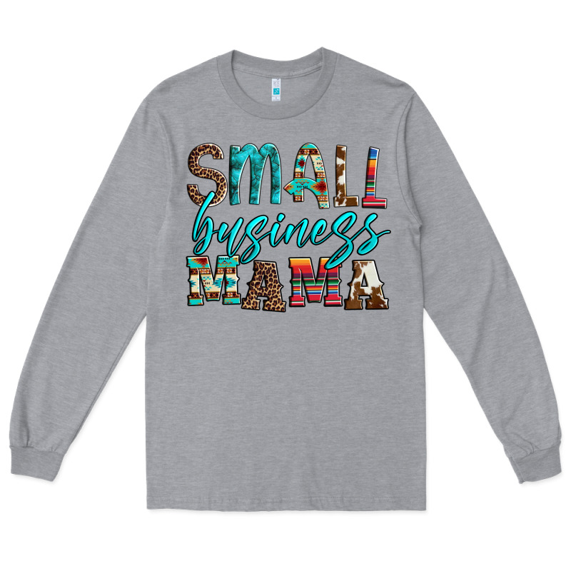 Small Business Mama Leopard Turquoise Aztec Serape Cowhide Long Sleeve Tee by Artiststas | Teevron