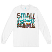 White small business mama leopard turquoise aztec serape cowhide Long Sleeve Tee - Artiststas