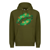 Army Green St. Patricks Day Green Lips Premium Hoodie - Bettercallsaul