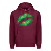 St. Patricks Day Green Lips Premium Hoodie | Teevron