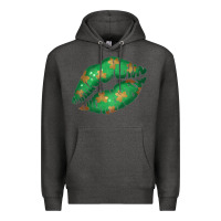 Charcoal Heather St. Patricks Day Green Lips Premium Hoodie - Bettercallsaul