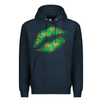 Navy St. Patricks Day Green Lips Premium Hoodie - Bettercallsaul
