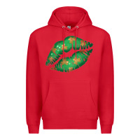 Red St. Patricks Day Green Lips Premium Hoodie - Bettercallsaul