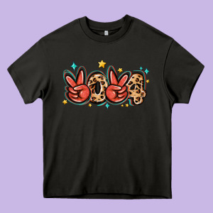 2024 Stars And Leopard Heavy Core Tee Designed By Maliassmallbusiness