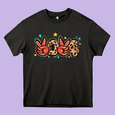 2024 Stars And Leopard Heavy Core Tee Designed By Maliassmallbusiness