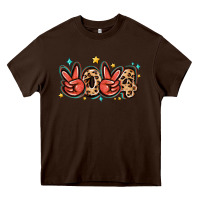 Chocolate Brown 2024 stars and leopard Heavy Core Tee - MaliasSmallBusiness