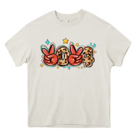 Cream 2024 stars and leopard Heavy Core Tee - MaliasSmallBusiness